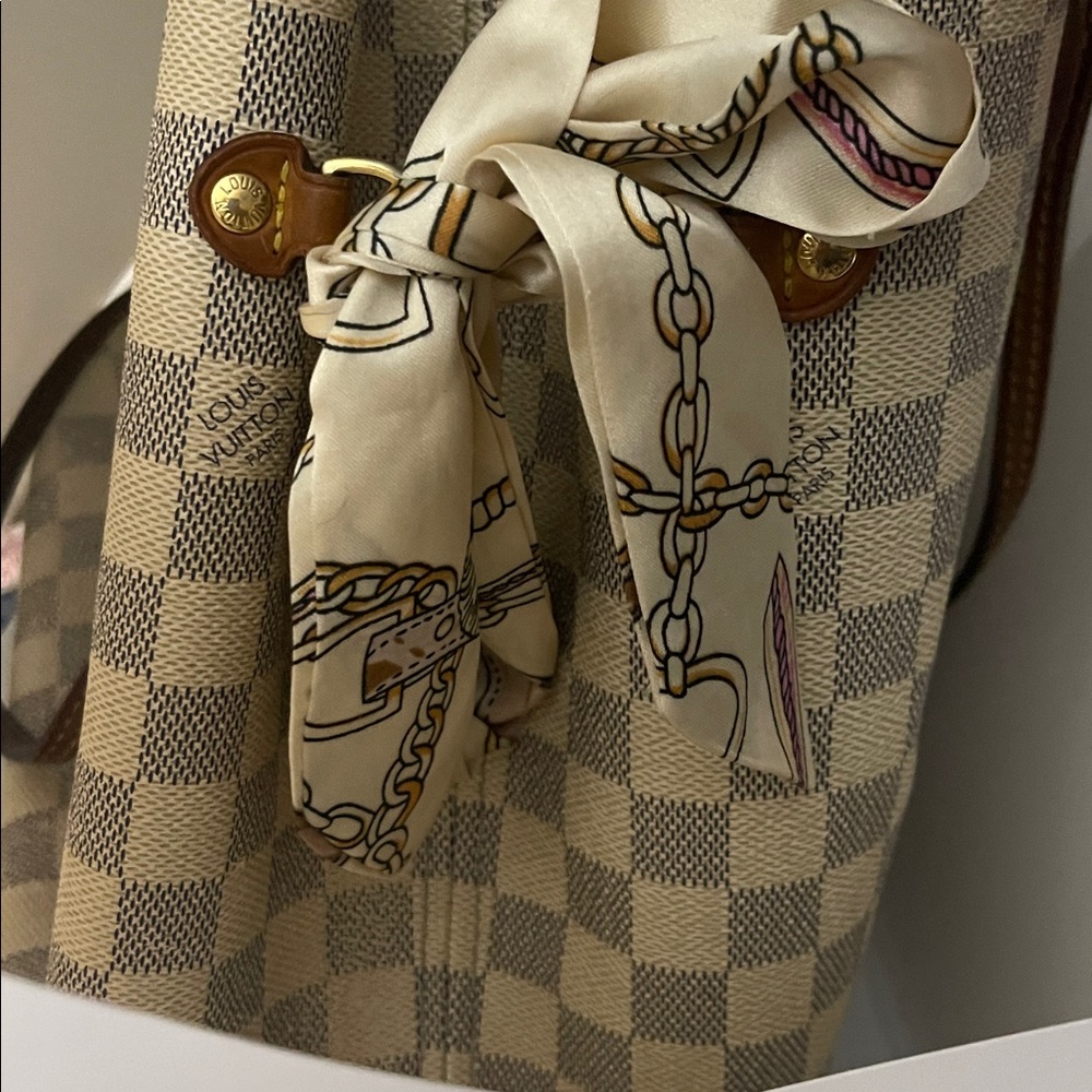 Lv Damier azur mm neverfull bag 12.6x11.4x8 - Picture 14 of 15